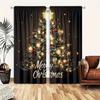 Christmas Tree Blackout Curtains 2pcs   Merry Print Light Filtering Rod Pocket Fade Resistant Machine Washable for Home Decor