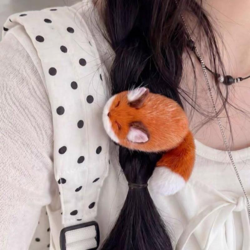 Plush Animal Design Hair Clips Fluffy Soft Bobby Pins Cute Headwear for Students School Daily Wear Hair Decoration