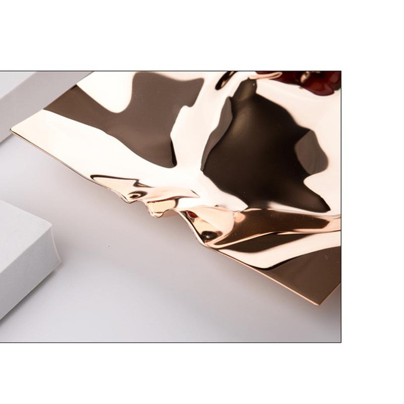 Silver Gold Stainless Steel Luxury Snack Plate Living Room Home Bar Dessert Cookies Serving Tray Decoration Candy Fruit Dish