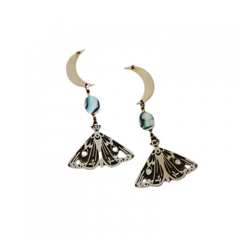 Moon & Moth Celestial Abalone Earrings