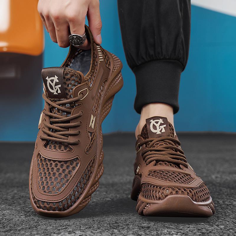 Men's creek shoes summer thin mesh large mesh breathable sports shoes low-top leisure travel mountaineering men's shoes