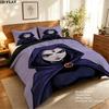 Raven Teen Titans Pattern Bedding Uilt Set Uilt Cover Pillowcase Home Decoration Birthday Gift (1 * Duvet Cover + 2 * Pillowcase Without Core)