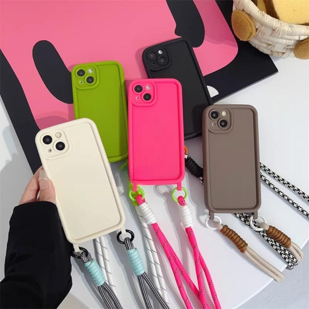 Shockproof Phone Case For iPhone 16 14 13 15 12 11 Pro Max X XR XS 7 8 Plus SE 2020 2022 Crossbody Lanyard Strap Rope Soft Cover