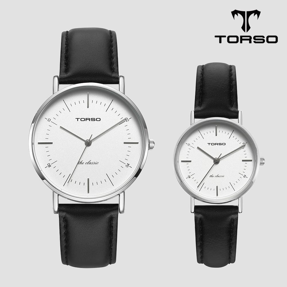 Toleuso T41L-Ssbk The Classic Quartz Couple Watch Men'S & Women'S Leather Watch