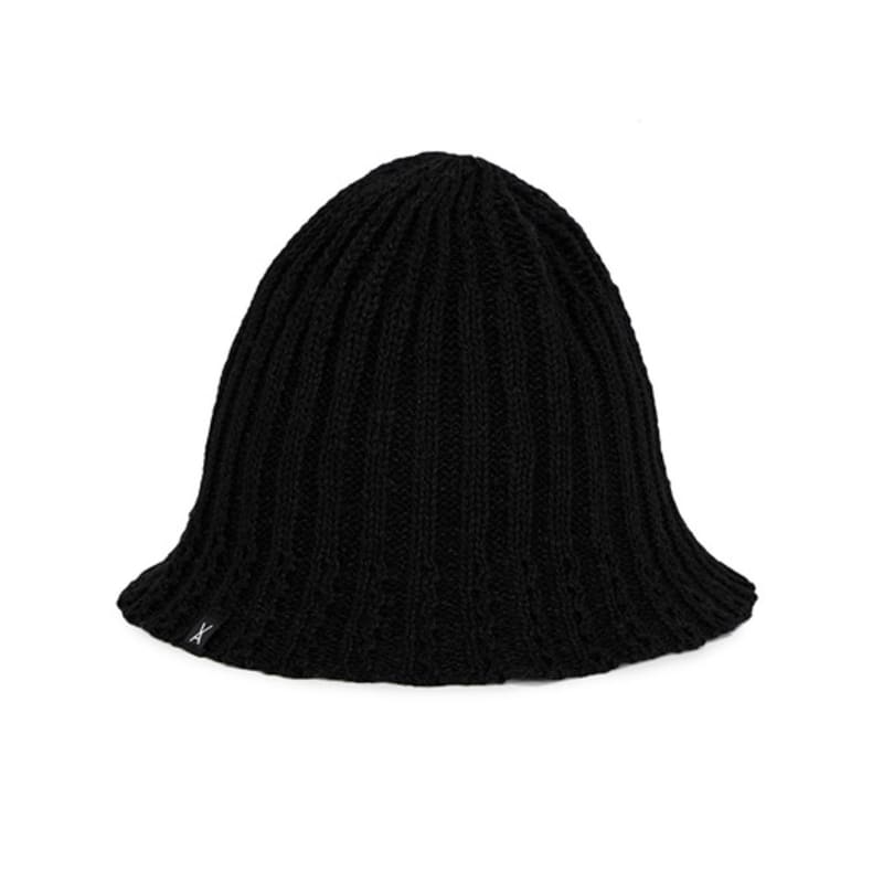 VARZAR VA Label Knit Tulip Hat Black