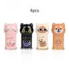 1/4pcs Cozy Cat Pencil Sharpener Mini Transparent Cartoon Kitties Manual Sharpeners Stationery School Kids Gift Reward