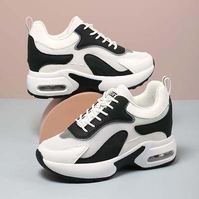 New Inner Heightening Women's Shoes Small Thick-soled Mesh Breathable Pad Shock Absorption Casual Shoes Sports Shoes
