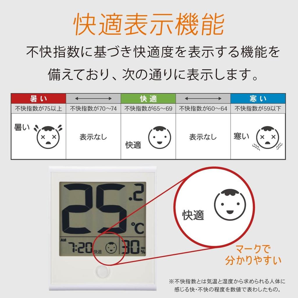 OHM Electric Thermometer with Large Large Comfortable OHM Display, Easy-to-Read Temperature, Screen, Tabletop/Wall-Mounted Clock, Calendar, Time,