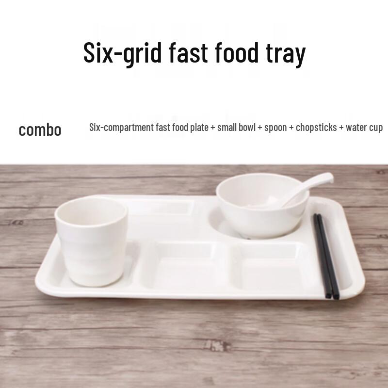 Melamine 6-Compartment Canteen Tray