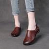 Johnature Genuine Leather Loafers Round Toe Soft Soled Versatile Soft Cowhide Women's Low Heeled Leisure Shoes