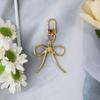 Delicate Keychain with Beaded Bowknot Phone Charm Unique Keyring Bag Pendant for Car Key Wallet Backpack Purse