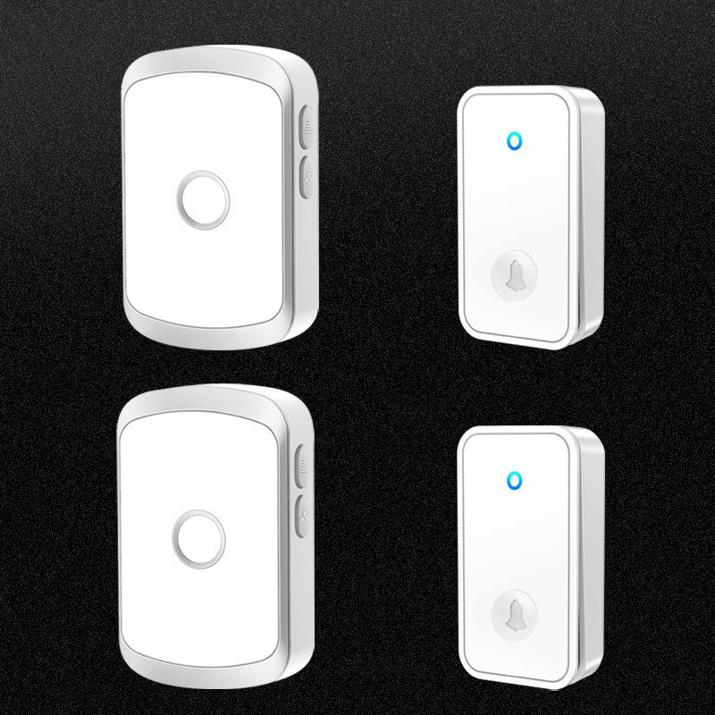 Long-Range Self-Powered Wireless Doorbell with Remote Control for Elderly серебряный