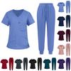 Women's Uniform Quick-drying Fabric Color V-neck Pocket Short-sleeved Trousers Suit Uniform Suit