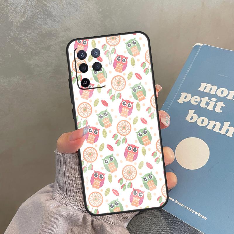 Owl Pattern Case For Oppo A60 A40 A80 A18 A38 A58 A78 A98 A16 A76 A96 A15 A17 A77 A74 A94 A54 A57S Cover