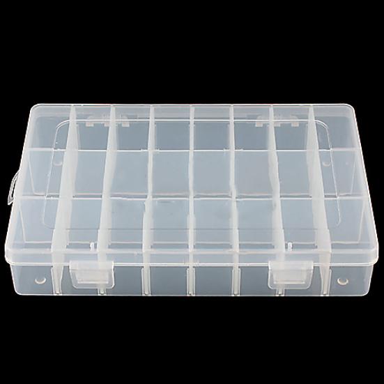 Clear Adjustable 24-Compartment Earring Ring Jewelry Storage Box Container Case