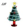 Christmas Table Centerpiece Glazed Tree Figurine Colorful Miniature Xmas Decor Handcrafted Small Ornament for Desk Glass Home Office Holiday