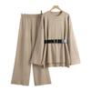 European Knitted Wide-Leg Pants & Sweater Set - Women's Autumn/Winter 2025 Loose Fashion Two-Piece Set