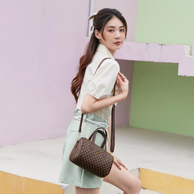 New Plaid Women's Bag, Cylindrical Bag, Pillow Bag, Women's Bag, and a Portable Oblique Span Bag.