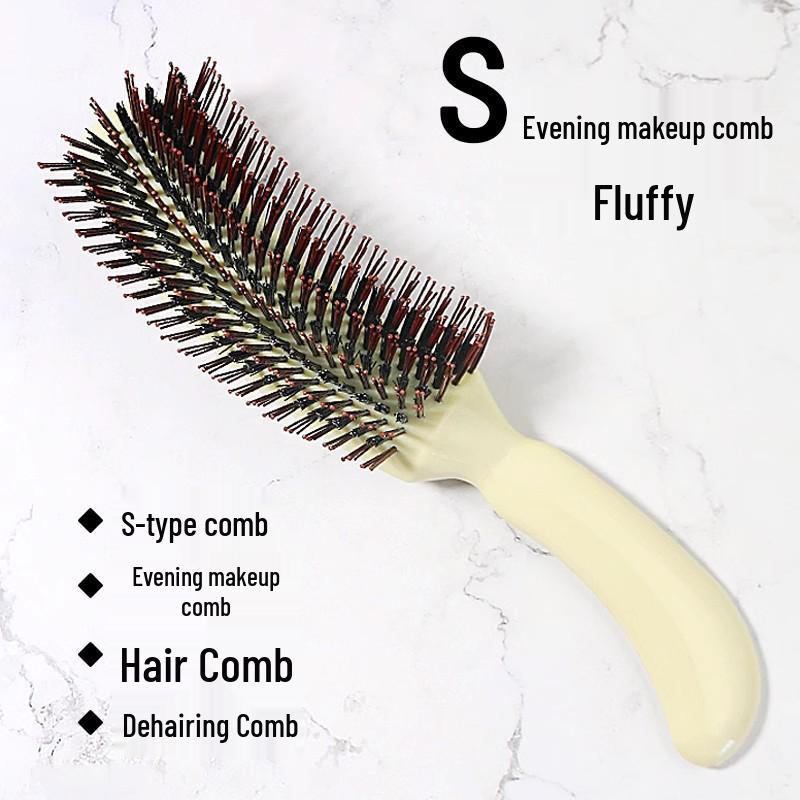 S-Shaped Hair Teasing Comb for Curly Updo Styling