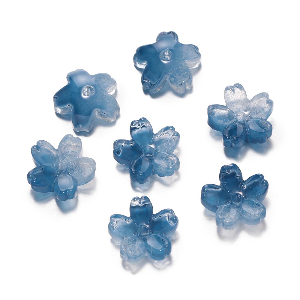10Pcs/lot Glass Gradient Beads Cherry Blossom Scattered Beads Handcrafted DIY Production Jewelry Craft  Bracelet Accessories