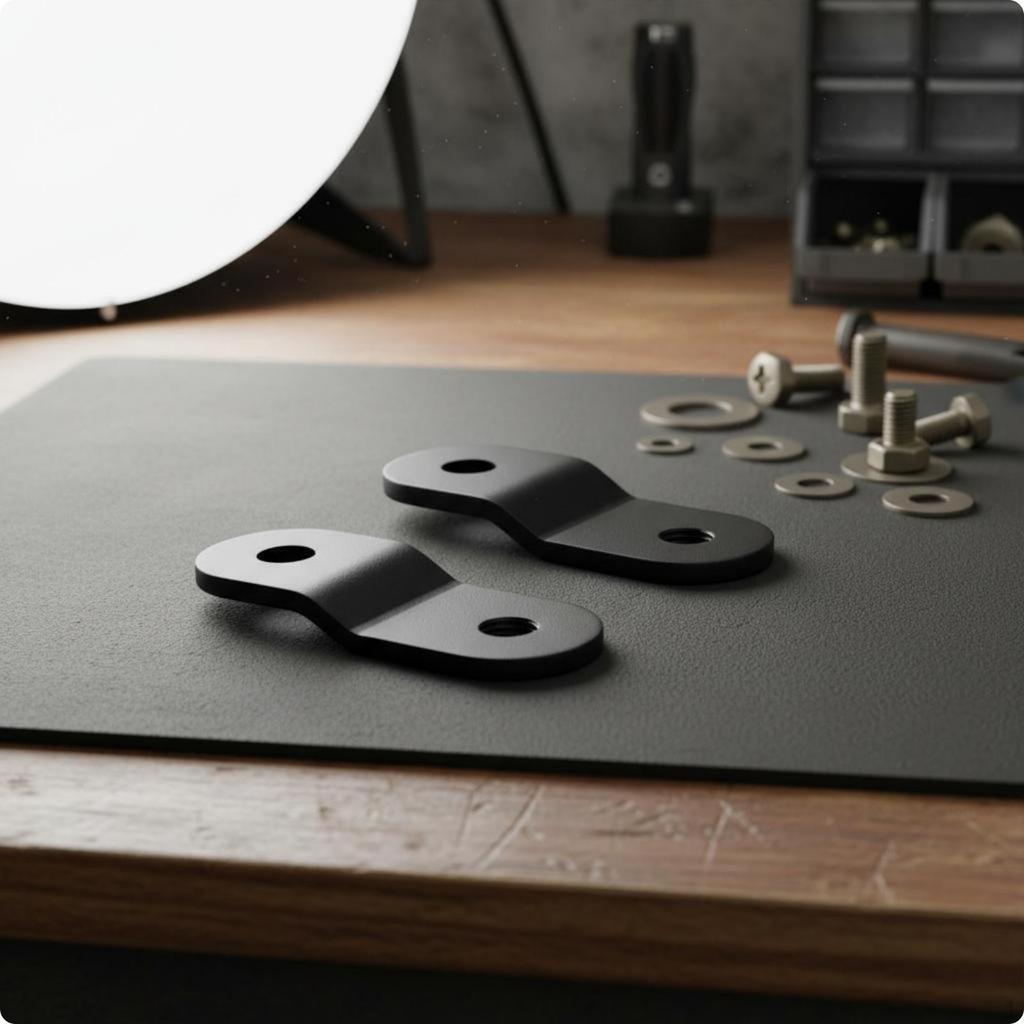 Black Iron Petrol Tank Bracket Mounting Holes Motorcycle Lift Included Screws 1 PAIR