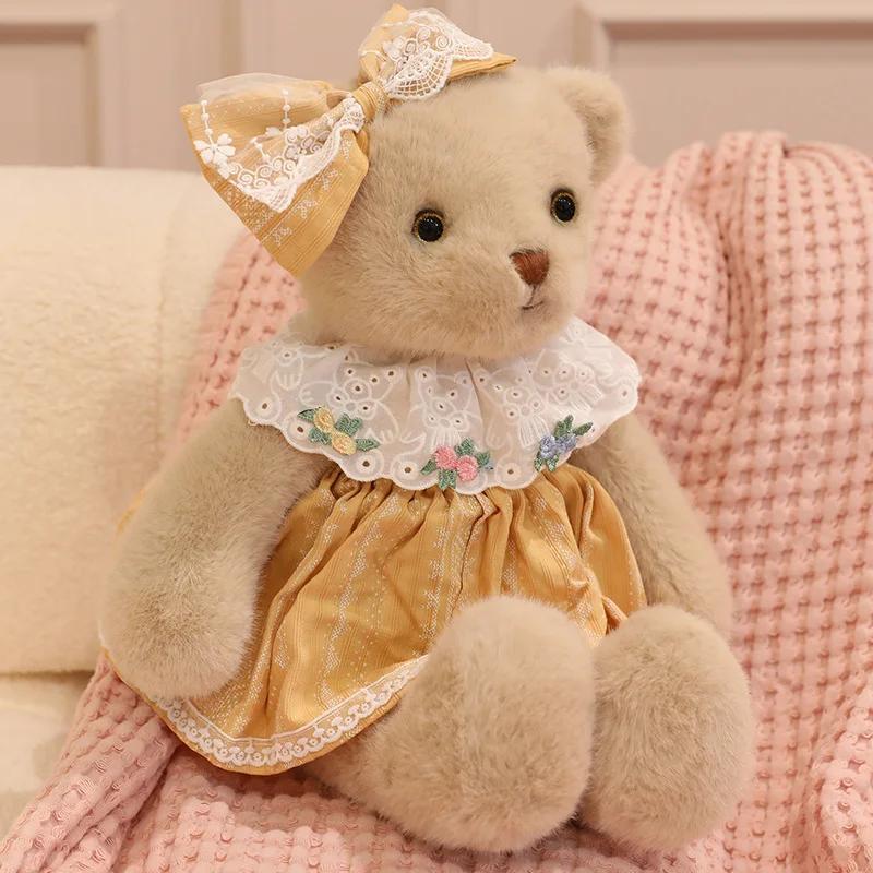 Fiabe Principessa Coniglio Orso Peluche Giocattoli Accogliente Cartone Animato Pizzo Vestito Animale Bambola Divertente Scuotimento Corsa Bambola Adorabile Regalo per Bambini