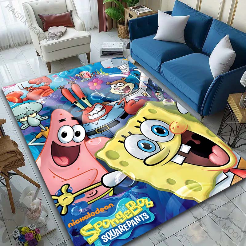 1PC Cute Spongebob and Friends Cartoon Carpet for Living Room Bedroom Sofa Doormat Home Decor Non-slip Floor Mat Luxury Gifts