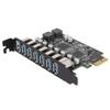 5Gbps PCIE Expansion Card USB 3.2 GEN1 7 Port PCIE Card PCIE To USB Card  PC Expansion