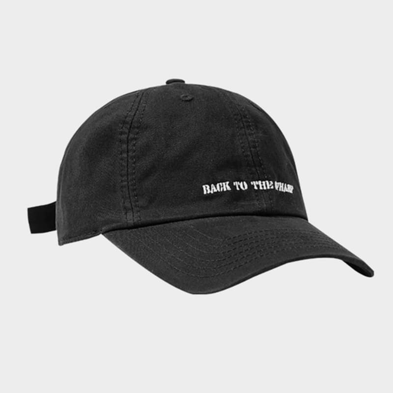 

LOOKING4U On the Moment Lettering Cotton Logo Ball Cap C1 Black BLACK