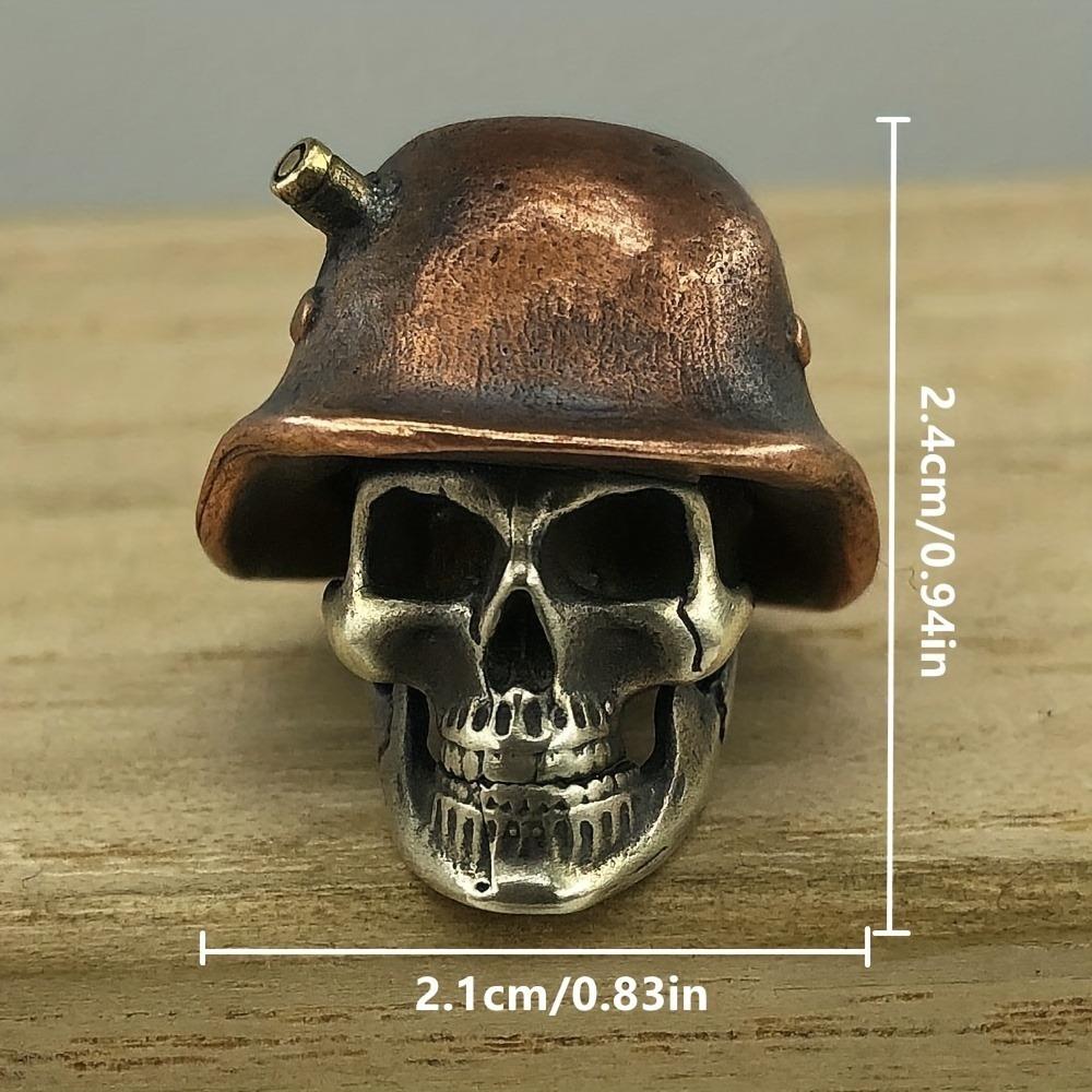 Skull Helmet Bullet Vintage Brass Knife Beads EDC Outdoor Pocket Tools Bead Pendant