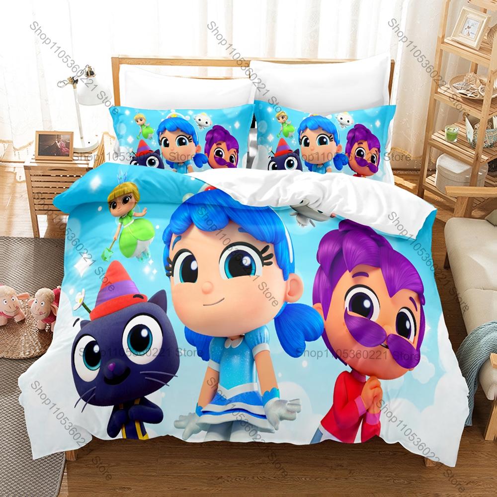 Cool True and the Rainbow Kingdom Themed 3PCS Bedding Set Vivid Rainbow World Art Print Cozy Microfiber All Season Bed Set