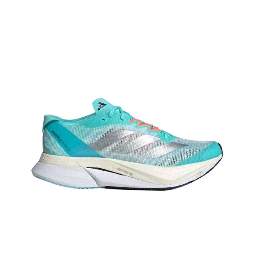 (w) Adidas Adizero Boston 12 Flash Aqua Silver Metallic