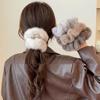 1pc Large Colic Hairband Retro Imitation Mink Plush Rope High-end Rubber Band Female Tie Hair Rope Headwear