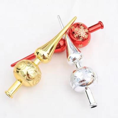 Christmas Tree Topper Gold Ornament - Handicrafts Tip-Shaped Decor, Elegant Home Decoration for Xmas Holiday