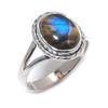Natural Labradorite Gemstone Handmade 925 Solid Silver Jewelry Ring Size 8 H2a74