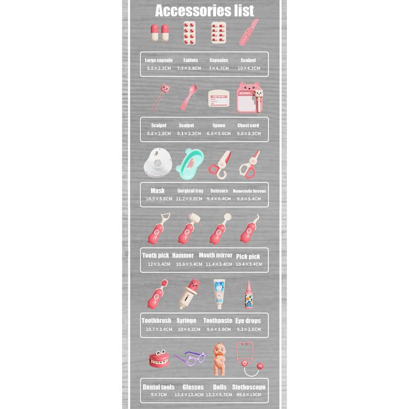 Kids Doctor Set Pretend Play Medical Tool Bag With Stethoscope Real Dentist Playset Role Play Educational Doctor Play Set Childs