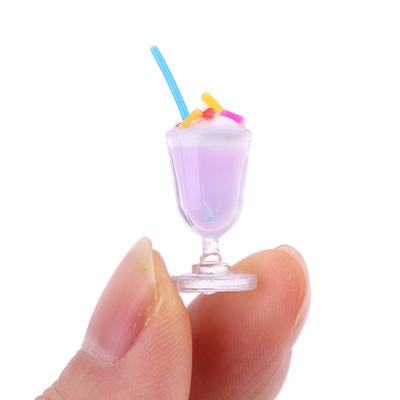 Lote de 4 tazas de helado en miniatura para casa de muñecas, juguetes de simulación