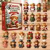Farmhouse Style Seasonal Decor Christmas Highland Cow Advent Calendar, 24 Cute 3D Collectible Mini Thanksgiving Keepsake Gifts Figures, Holiday