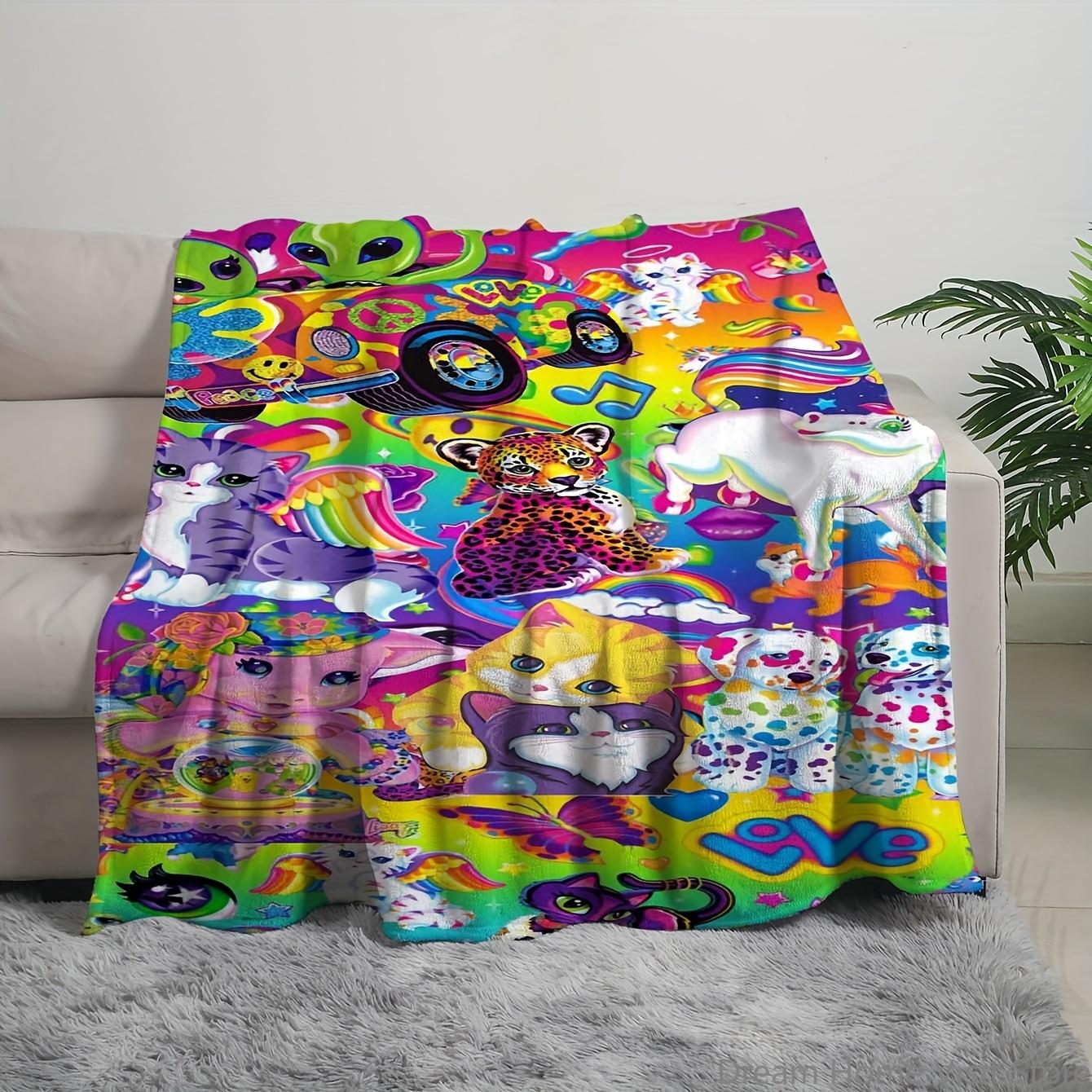 

1PC Cute Little Leopard Element Plush throw blanket,suitable for sofas, beds, offices,travel,camping chairs,Bedroom warm blanket 100x150cm