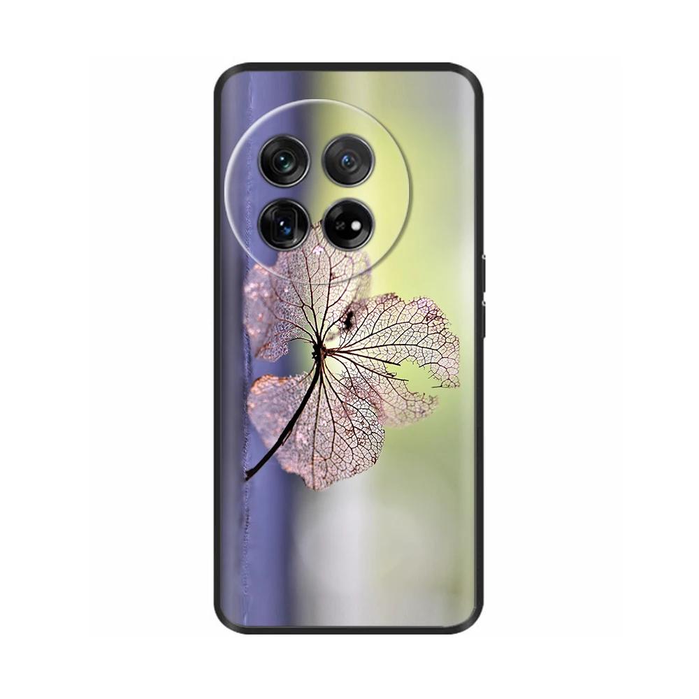 Painted Cover For OnePlus 12 Case Black Silicone Soft Luxury Phone Back Cover For One Plus 12 OnePlus12 5G Fundas Cases Hoesje