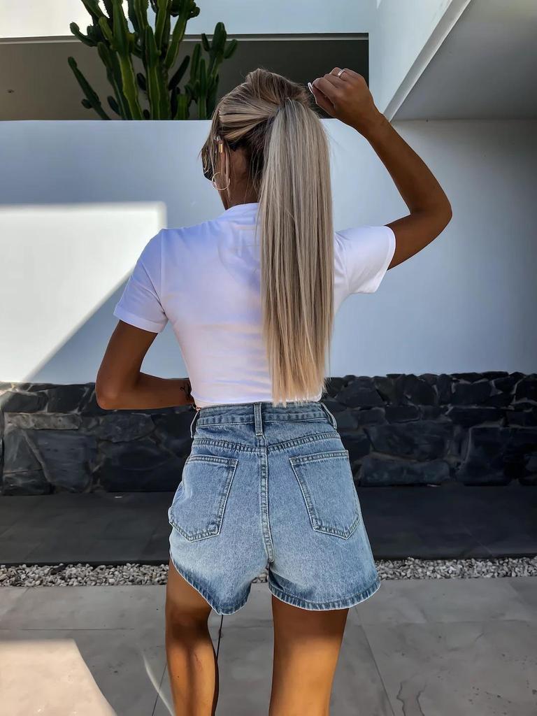 2024 Summer Street Fashion Women's Embellished Denim Shorts