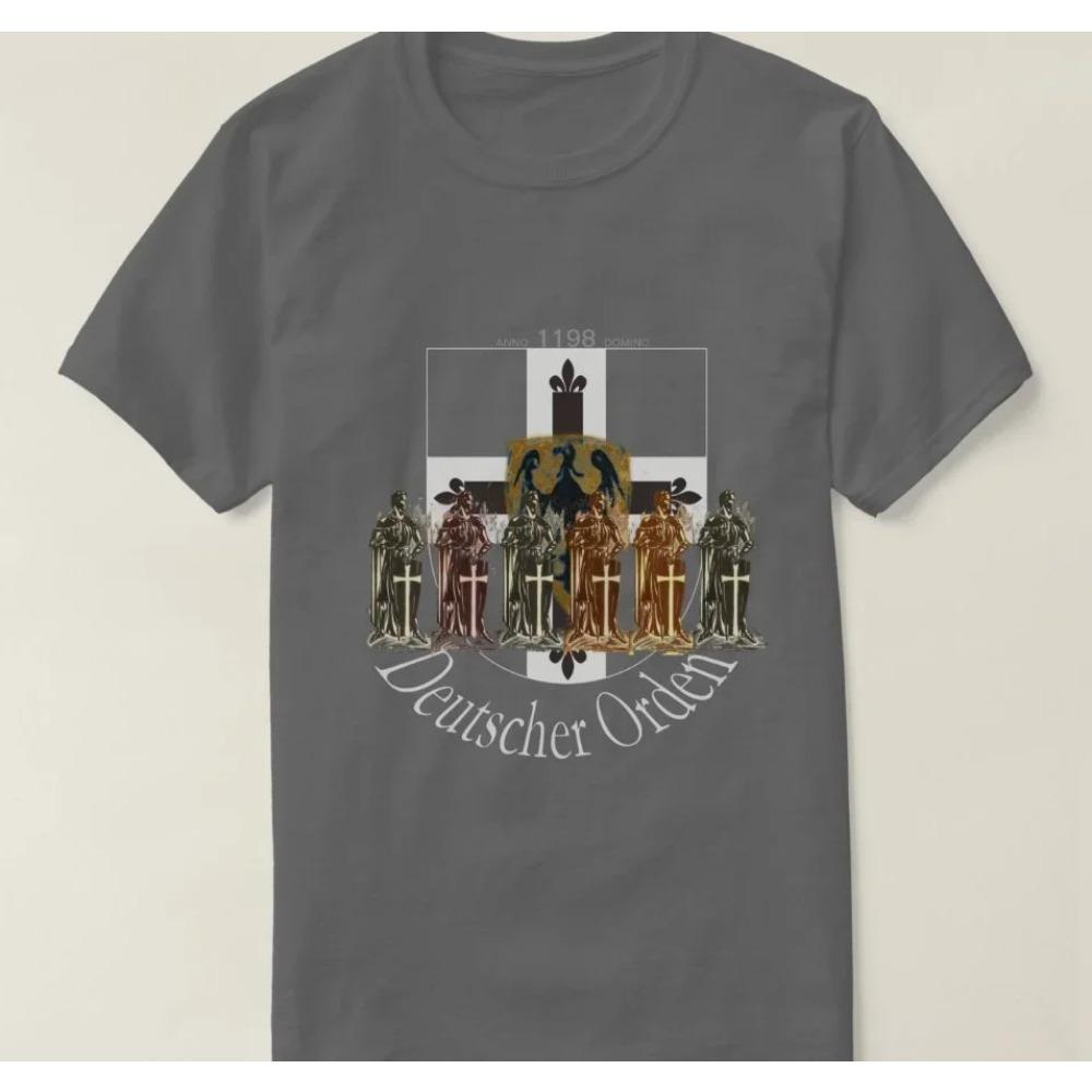 Německý středověký řád německých rytířů Pánské dárkové tričko. Letní bavlněné tričko s krátkým rukávem a kulatým výstřihem Nové S-3XL