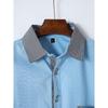 Men's  Summer Fashion Striped Slim Fit Double-Button Business Casual Short-Sleeve Shirt