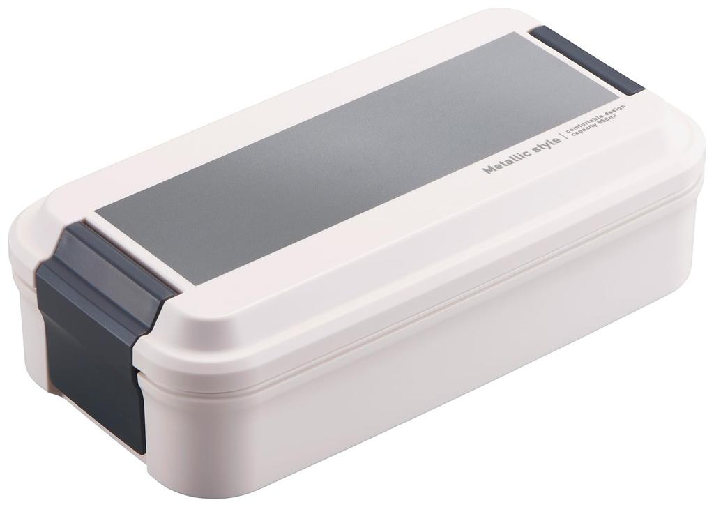 OSK Bento Box with Metallic Made In Dishwasher and Microwave Dividers, 850ml, Style, Beige, MES, Japan, Antibacterial, Safe, BL-37D