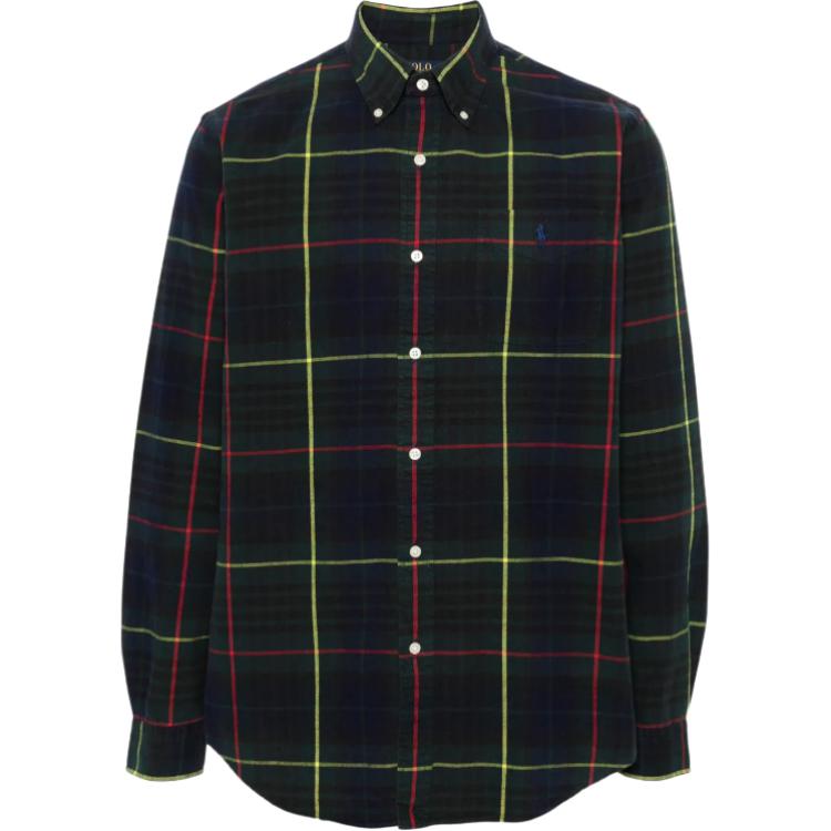 

Рубашка мужская Polo Ralph Lauren в клетку однобортная с длинным рукавом темно-коричневая зеленая 710916468-001 M