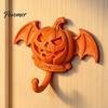 Black Bat Wing Hook Devil Pumpkin Wall Hook, Halloween No-Drill Adhesive for Keys Key Holder Bags, Strong Sticky Damage-Free Decorative Hooks Entryway
