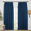 NICETOWN Blackout Solid Room Perfect for New Light 100cm Wide x 200cm Set of Dark Blue Curtains, Color, Privacy, Divider, Thick, Washable, Insulated,