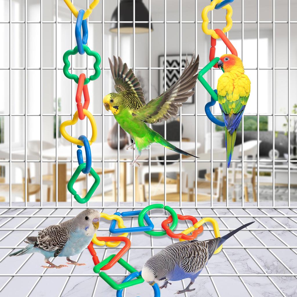 20pcs Link Clip Plastic Hooks Interchangeable Link for Classroom Playroom Children Learning Toy Parrots Bird Toy