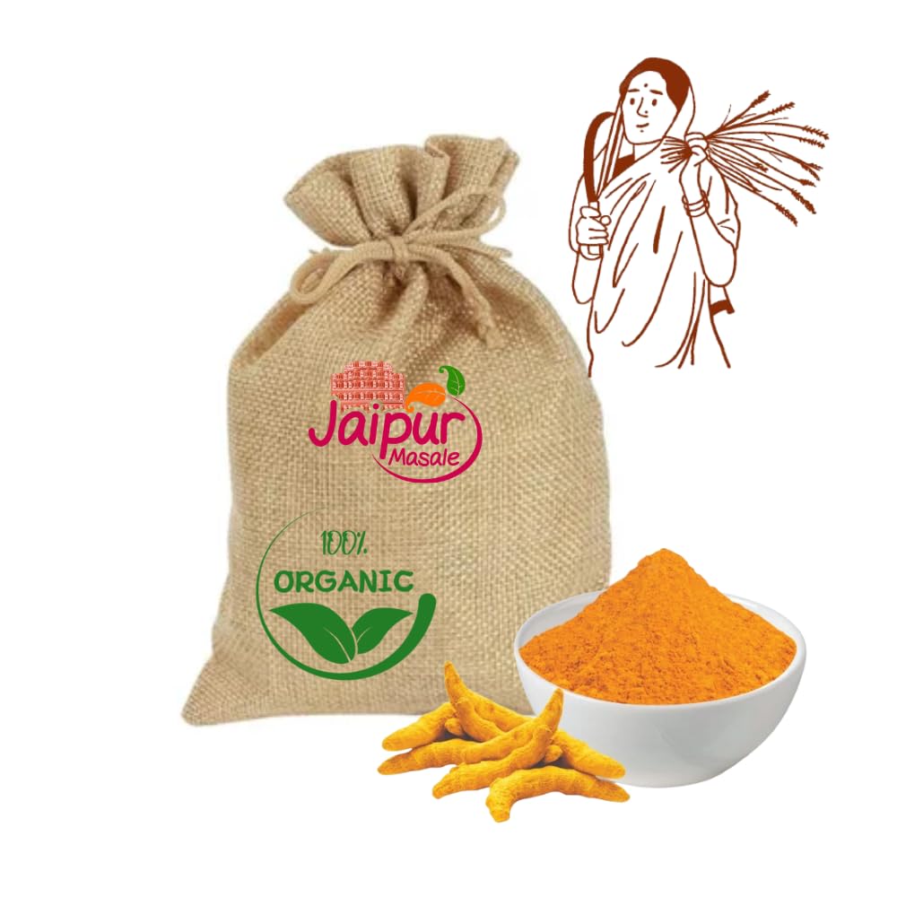JAIPUR MASALE Natural and Fresh Turmeric Powder/Haldi Powder | No Artificial Flavour Added | Organic Turmeric Powder, Haldi Powder | Ideal