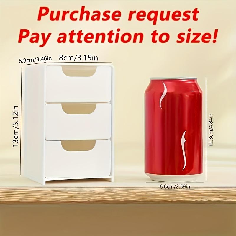 Mini 3-Tier Drawer Organizer - Heavy-Duty Plastic Compact 3-Drawer, Portable Desk & Cabinet Organizer Suitable for Home Office, Jewelry,, Small Space